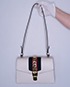 Sylvie Small Shoulder Bag, &pound;950, Handbags, White, Leather, Front view